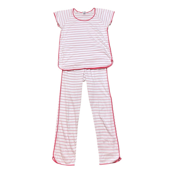 LAKE Other - Lake Pajamas Set Womens Small Pink White Stripe Pima Cotton Loungewear Short Slv